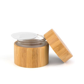 El vidrio de bambú de la loción de la tapa sacude 20ml - tarros cosméticos de cristal vacíos 50ml para el empaquetado del cuidado de piel